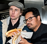 MARCH 03, 2017: Dax Shepard and Michael Peña Visit Jim's Steaks